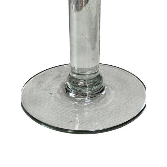 Hand blown Pink Iridescent Wine Glass With Clear Stem - Elegant Design - 8-Inch - Picture 8 of 12